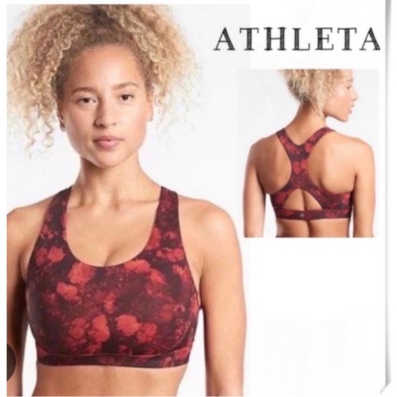 Athleta Ultimate Printed Frozen Floral Warm Sports Bra - Picture 8 of 8